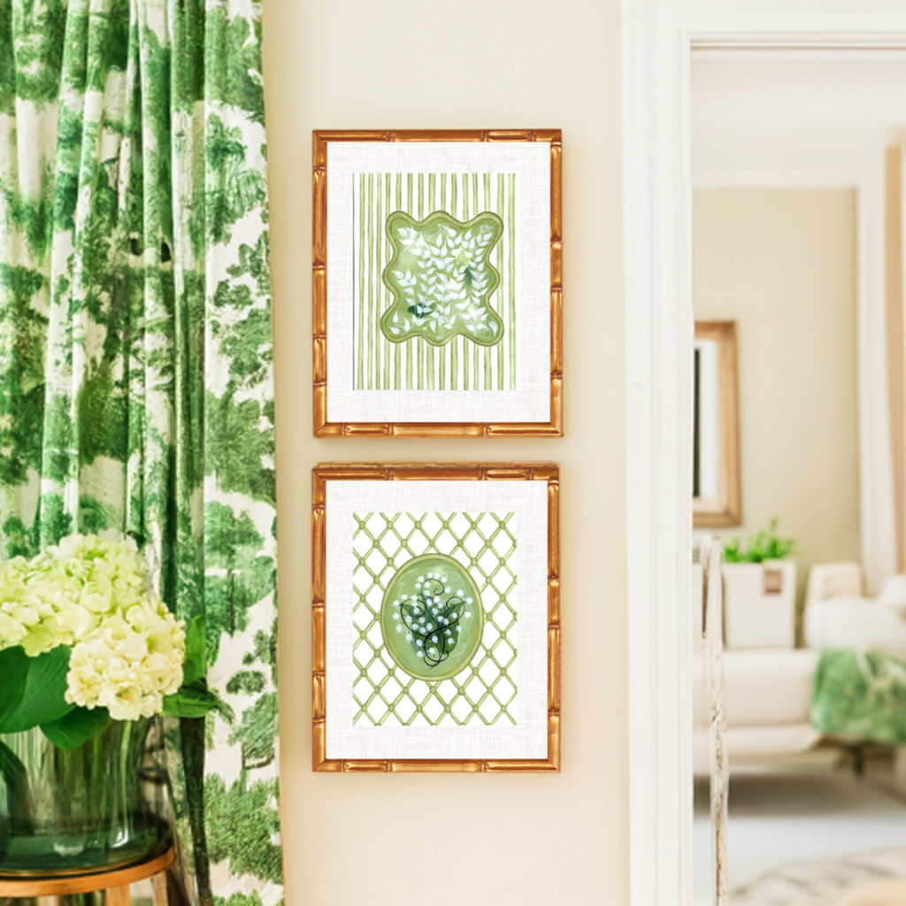 Lily of the Valley Trellis En Vert Art Print