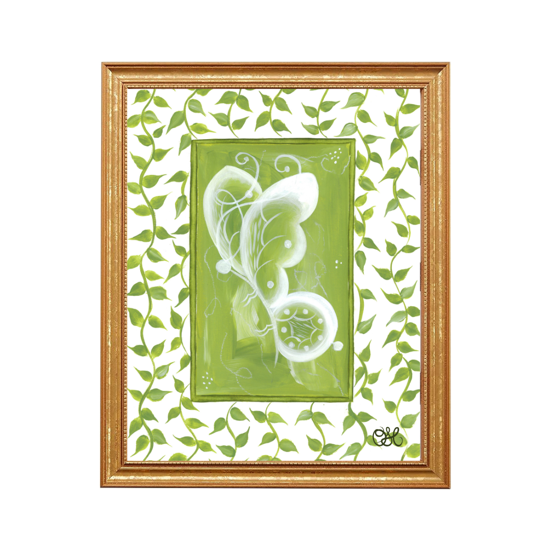 Tennis House Butterfly En Vert Art Print