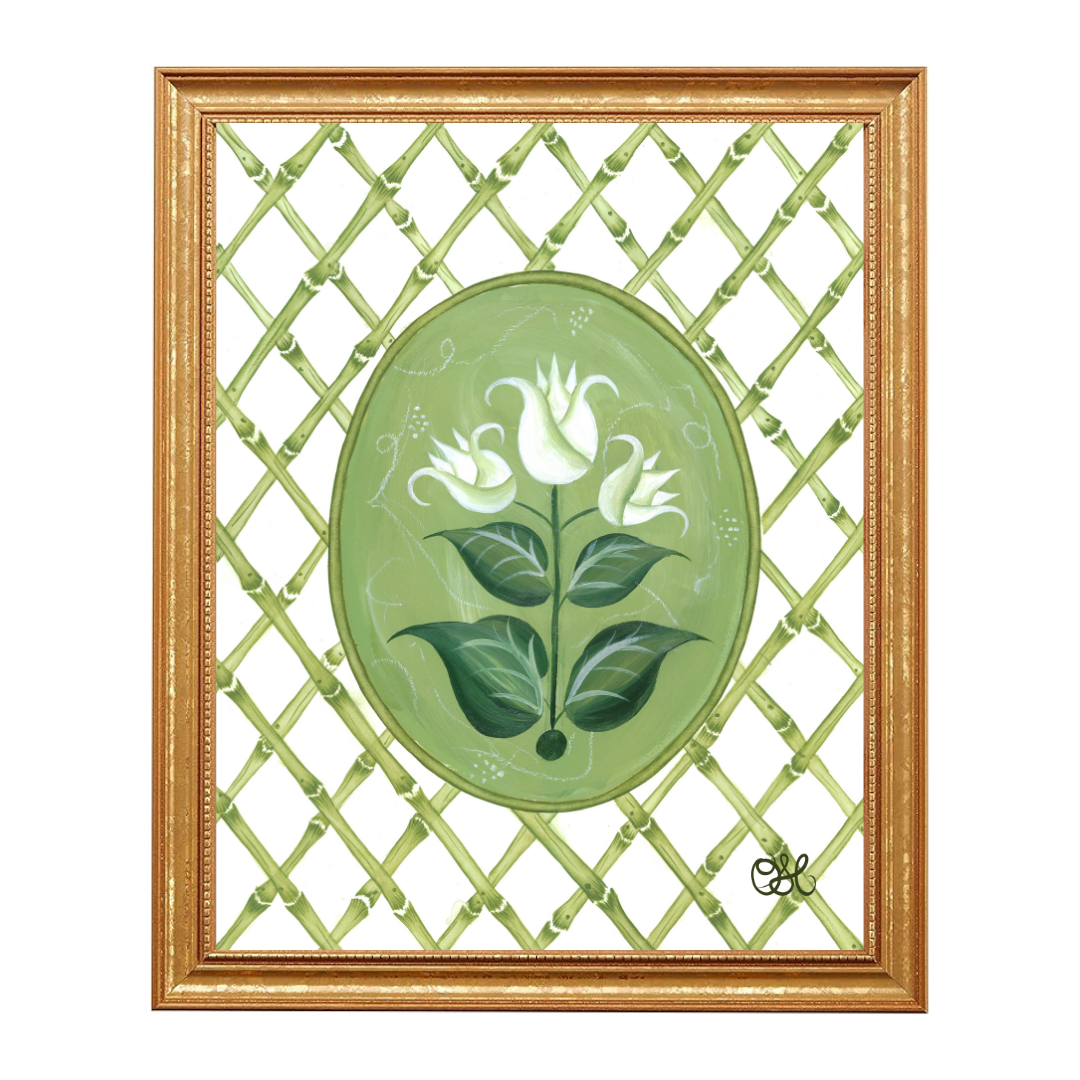 French Tulips En Vert Art Print