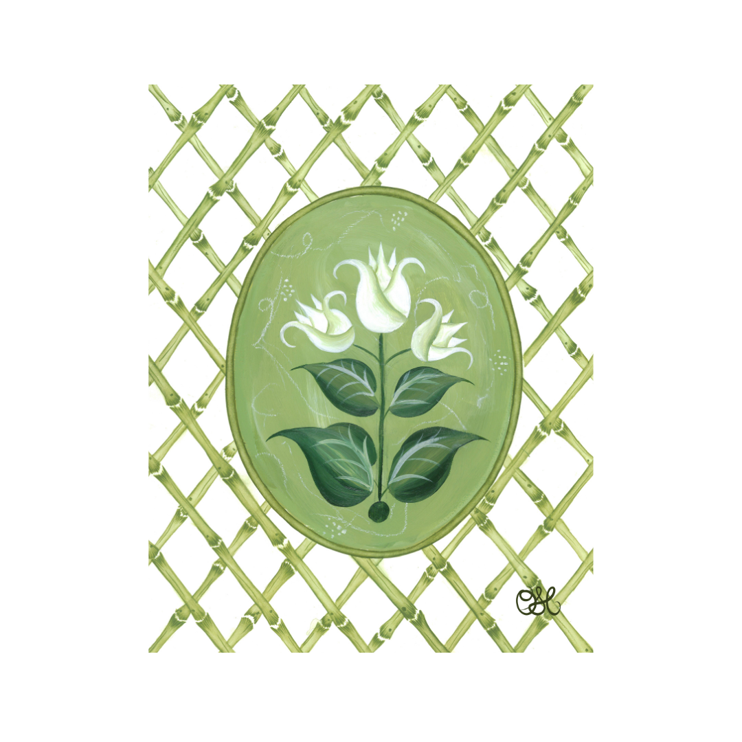 French Tulips En Vert Art Print