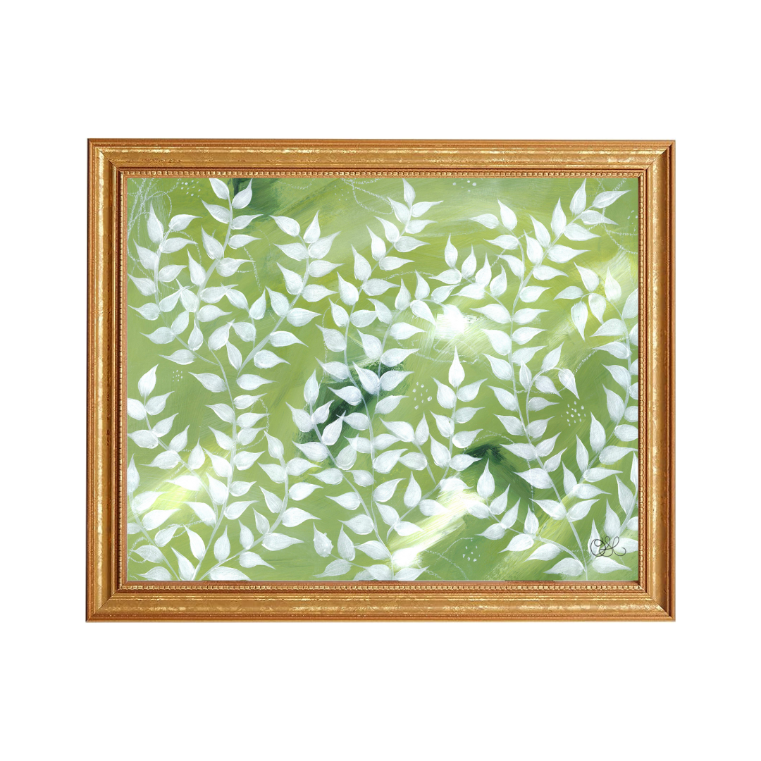Chinoiserie Abstract En Vert Art Print