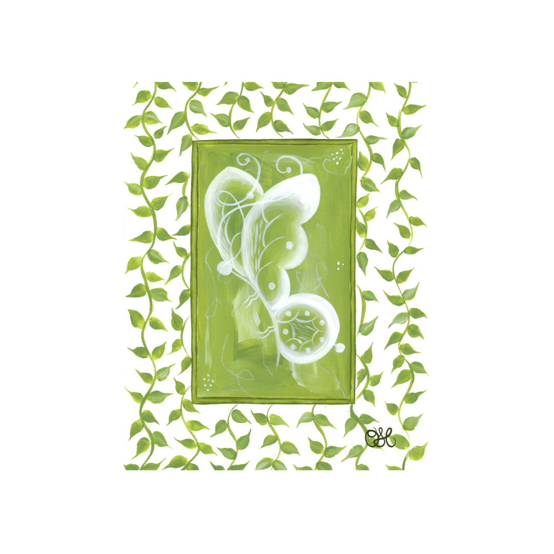 Tennis House Butterfly En Vert Art Print