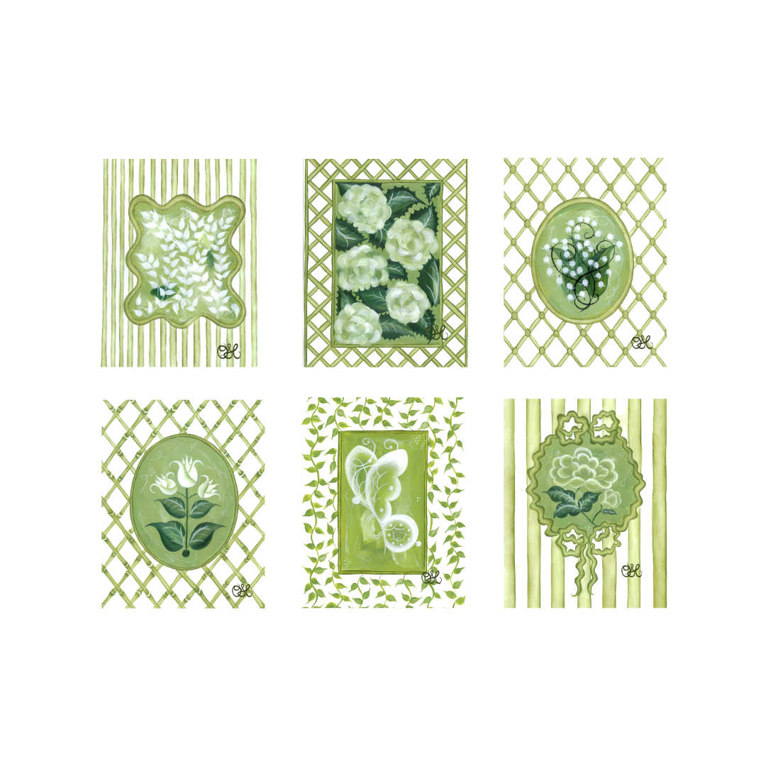 En Vert Botanical Prints Set of Six