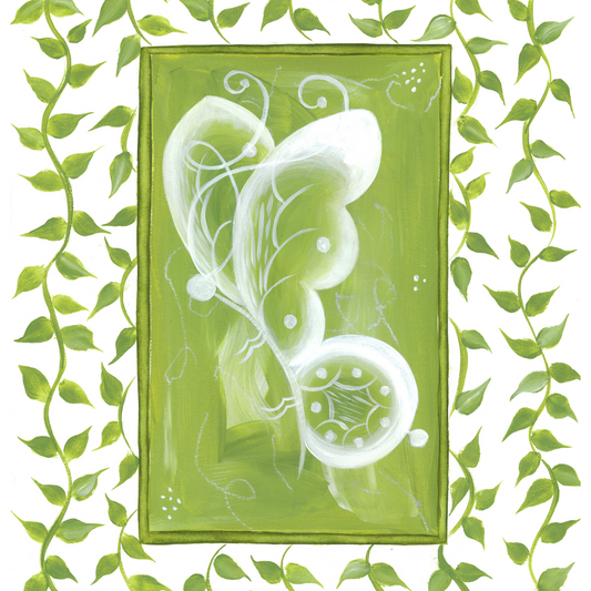 Tennis House Butterfly En Vert Art Print