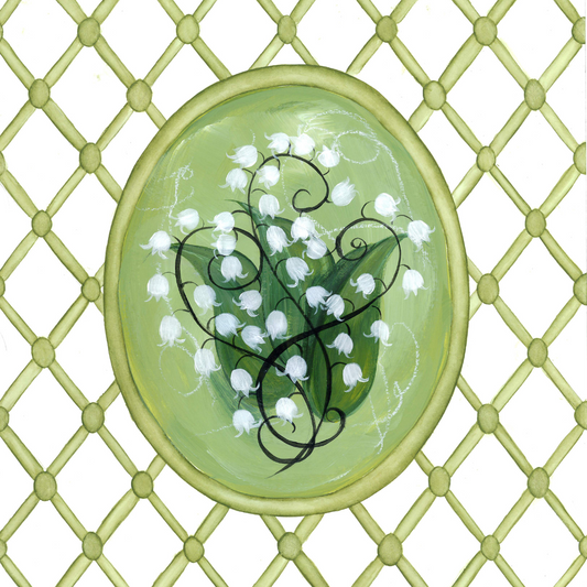 Lily of the Valley Trellis En Vert Art Print