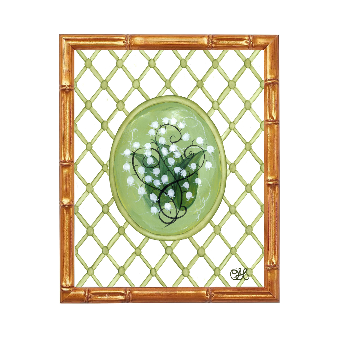 Lily of the Valley Trellis En Vert Art Print