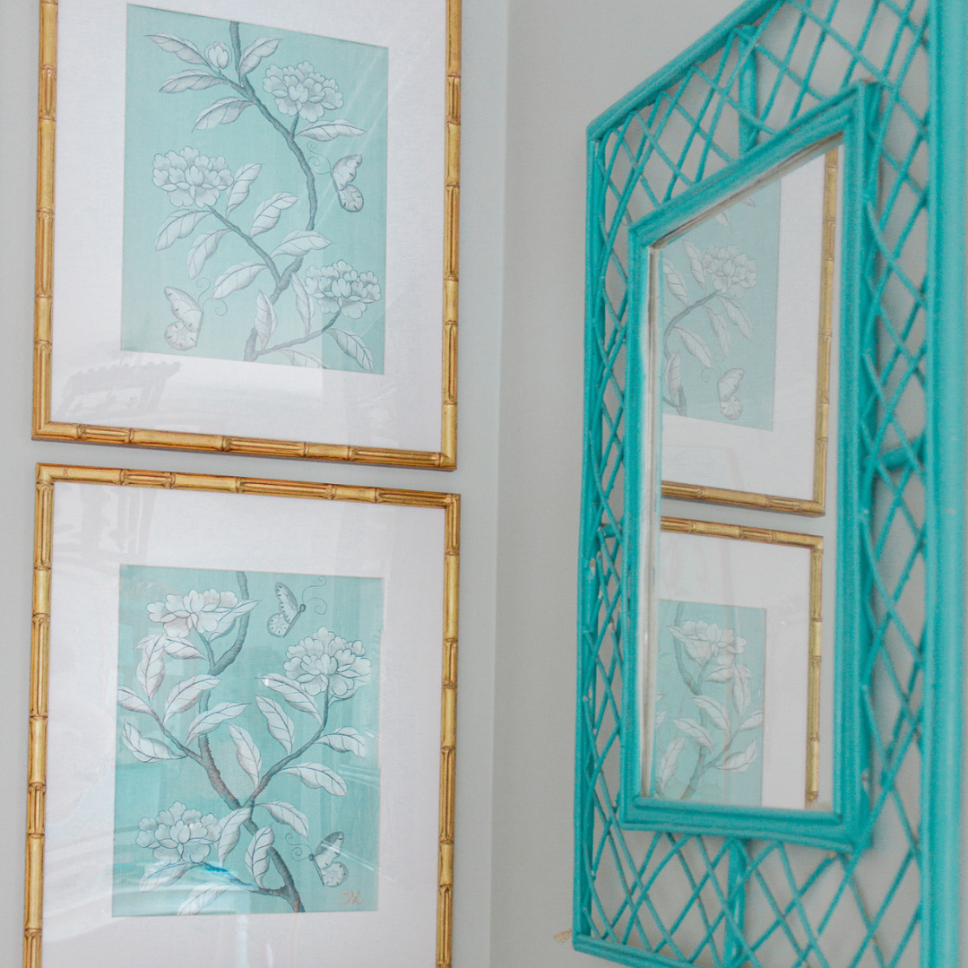 "La Mer" Pair of 11x14 Chinoiserie Originals on Papier