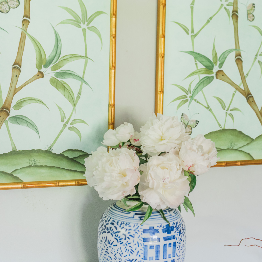 Bamboo En Fleur Triptych | Chinoiserie Panel Print Trio