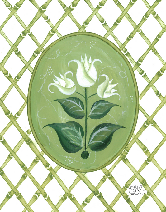 French Tulips En Vert Art Print