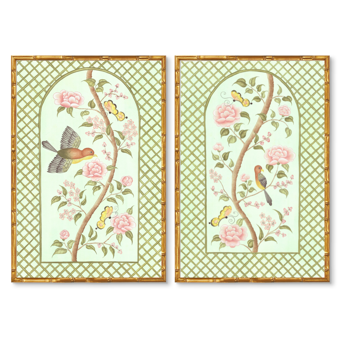 Chinoiserie Panel Print Pair | Le Jardín De Elizabeth
