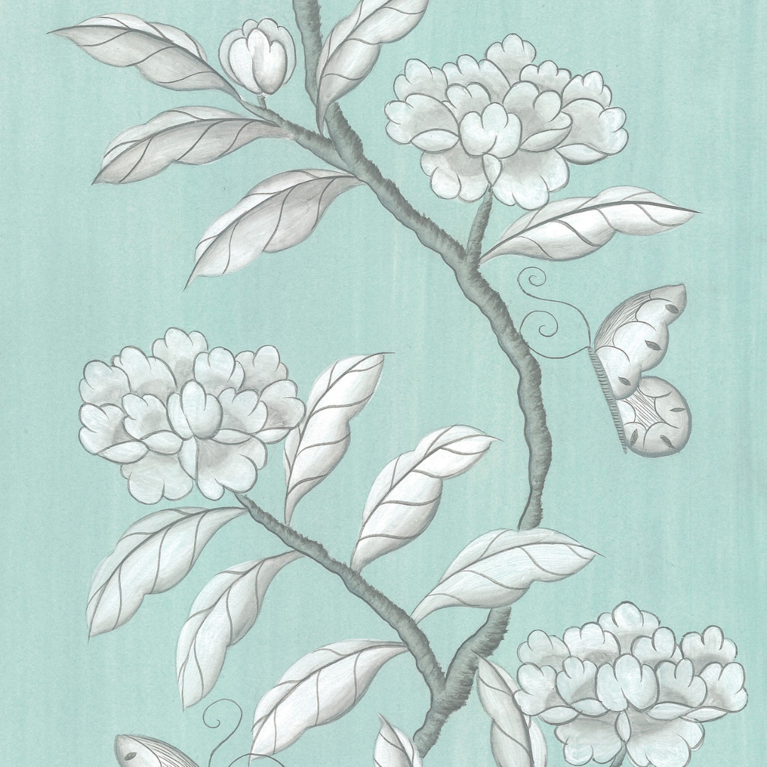 "La Mer" Pair of 11x14 Chinoiserie Originals on Papier
