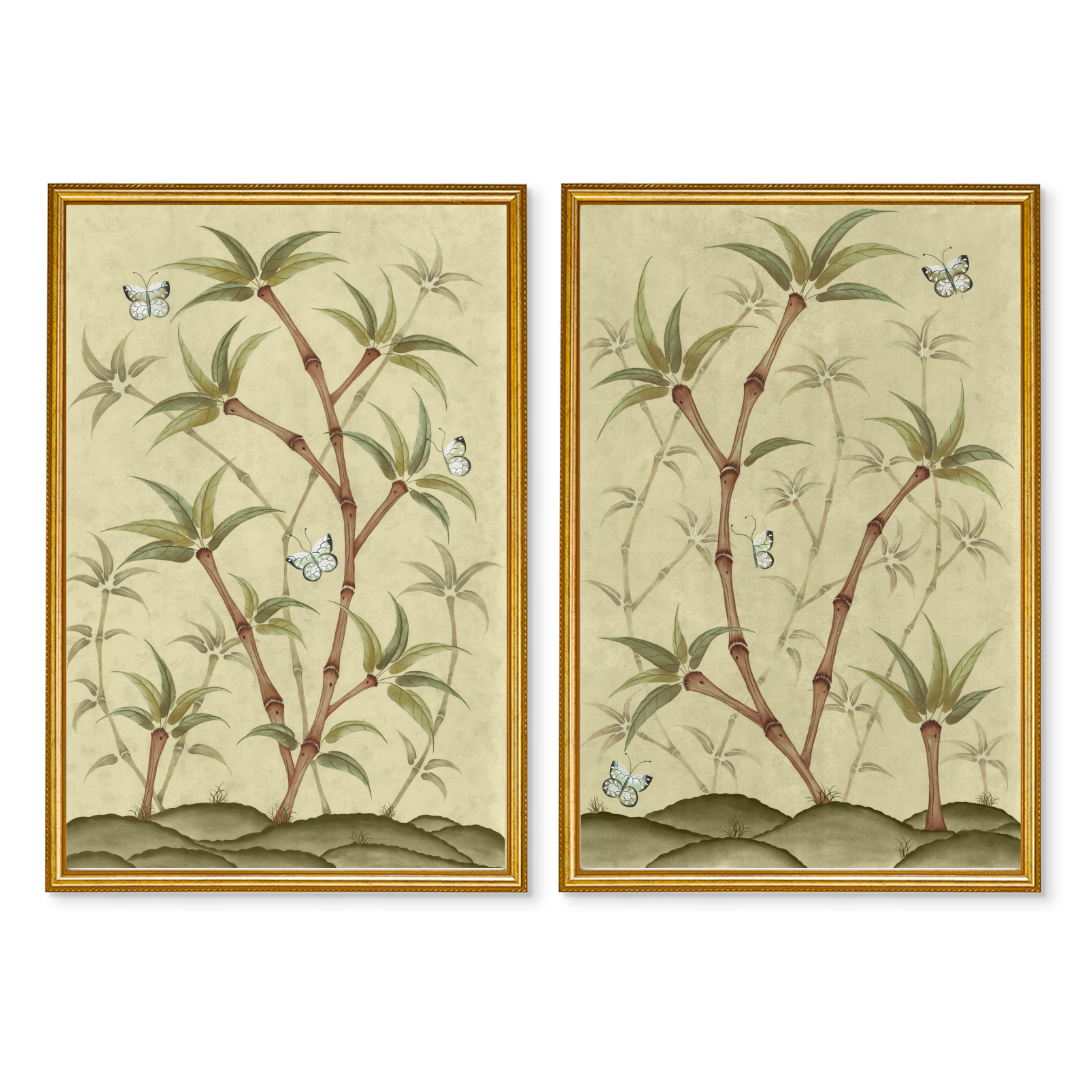Chinoiserie Panel Print Pair | Bamboo En Fleur