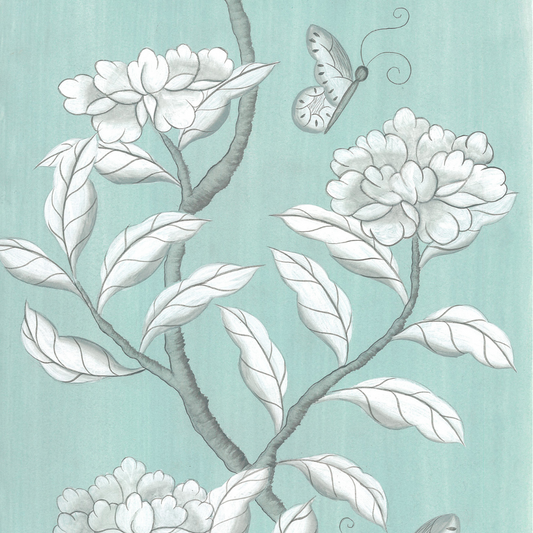 "La Mer" Pair of 11x14 Chinoiserie Originals on Papier