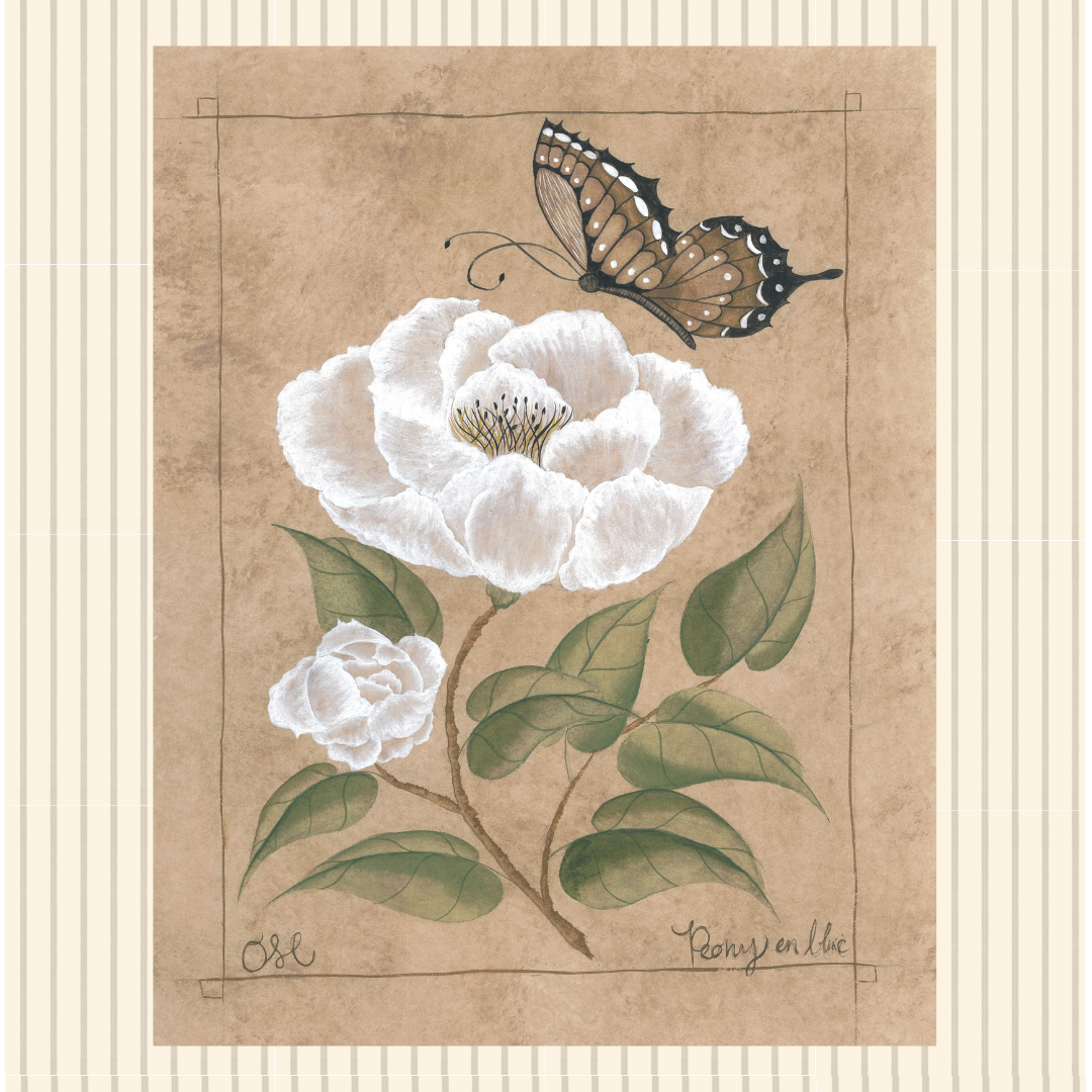 Botanique Blanc Set of 4 Originals on Papier