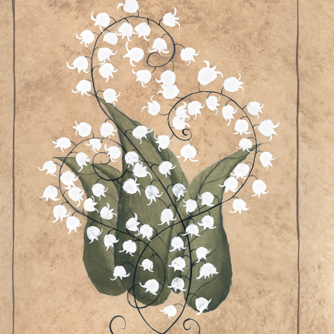 Botanique Blanc Lily of the Valley Original on Papier