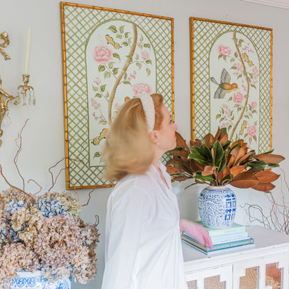 Original Chinoiserie Panels on Silk (Pair of 2) | Le Jardín De Elizabeth