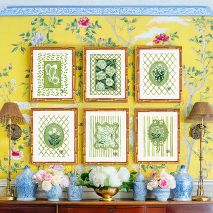 Hydrangea Trellis En Vert Art Print