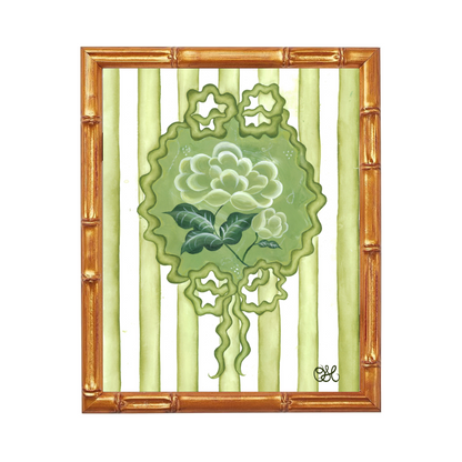 Victorian Peony En Vert Art Print