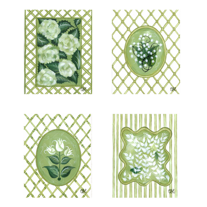 En Vert Botanical Prints Set of Four