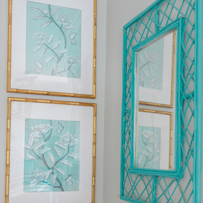 "La Mer" Pair of 11x14 Chinoiserie Originals on Papier