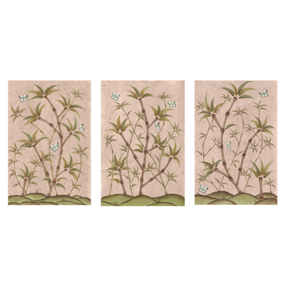 Bamboo En Fleur Triptych | Chinoiserie Panel Print Trio