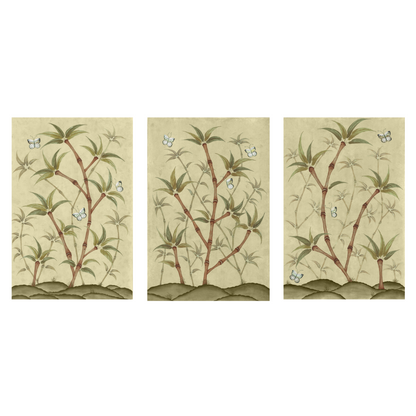 Bamboo En Fleur Triptych | Chinoiserie Panel Print Trio