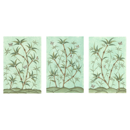 Bamboo En Fleur Triptych | Chinoiserie Panel Print Trio