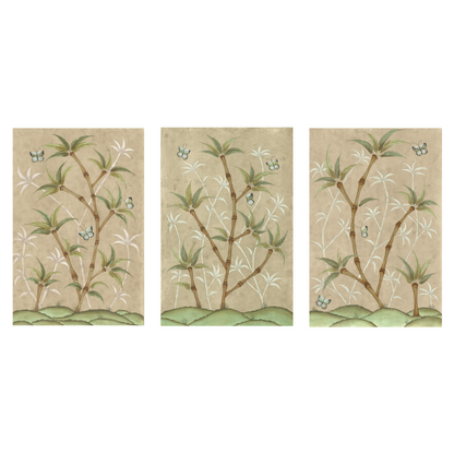 Bamboo En Fleur Triptych | Chinoiserie Panel Print Trio