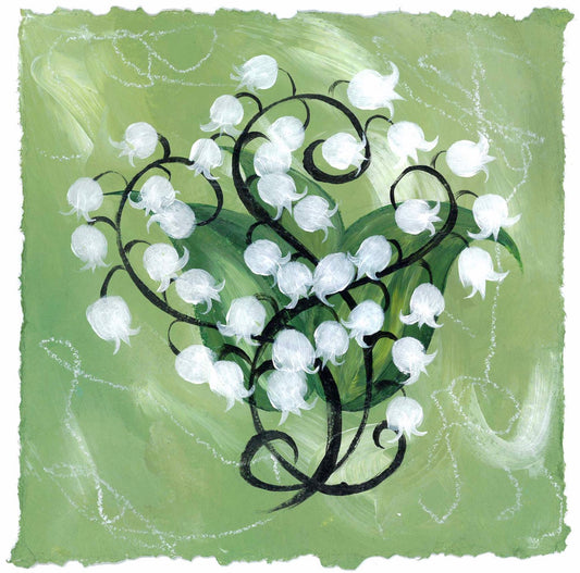 Lily of the Valley en Vert on Deckled Edge (8"x8")